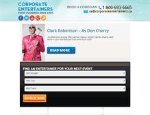 Tablet Screenshot of corporateentertainers.ca